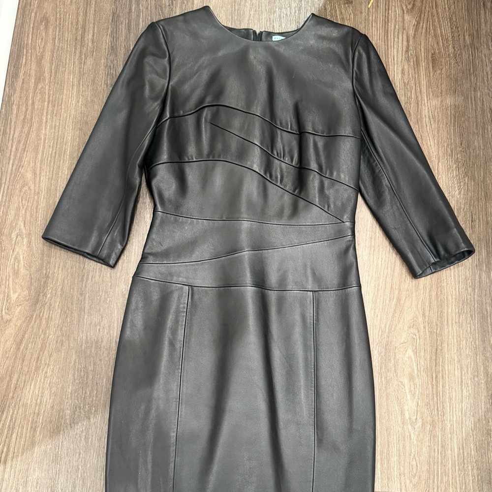 ANTONIO MELANI Black  Leather Dress Worn once